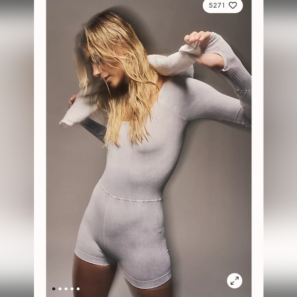 FP Movement Good Karma Long Sleeve Runsie in Ice Grey Size XS/S - Picture 2 of 15